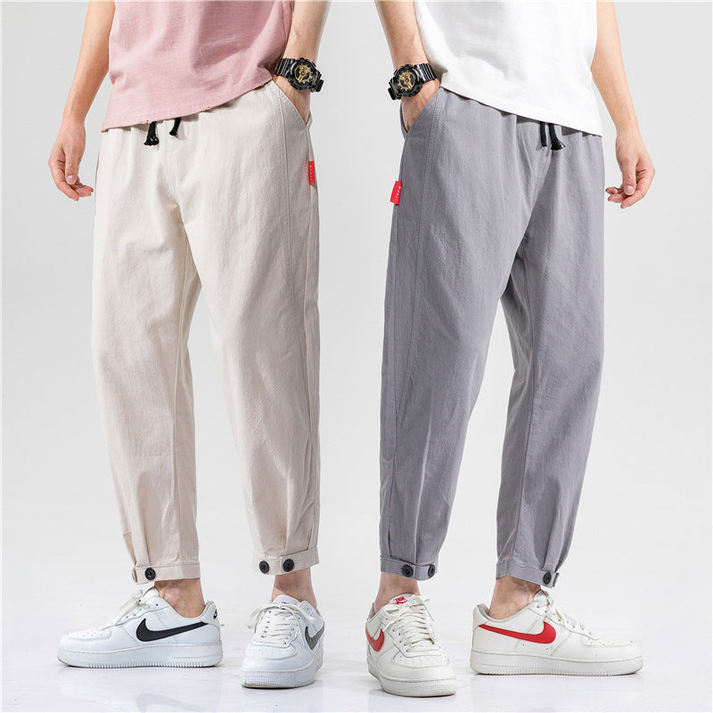 Theo - Pantalon en coton slim fit