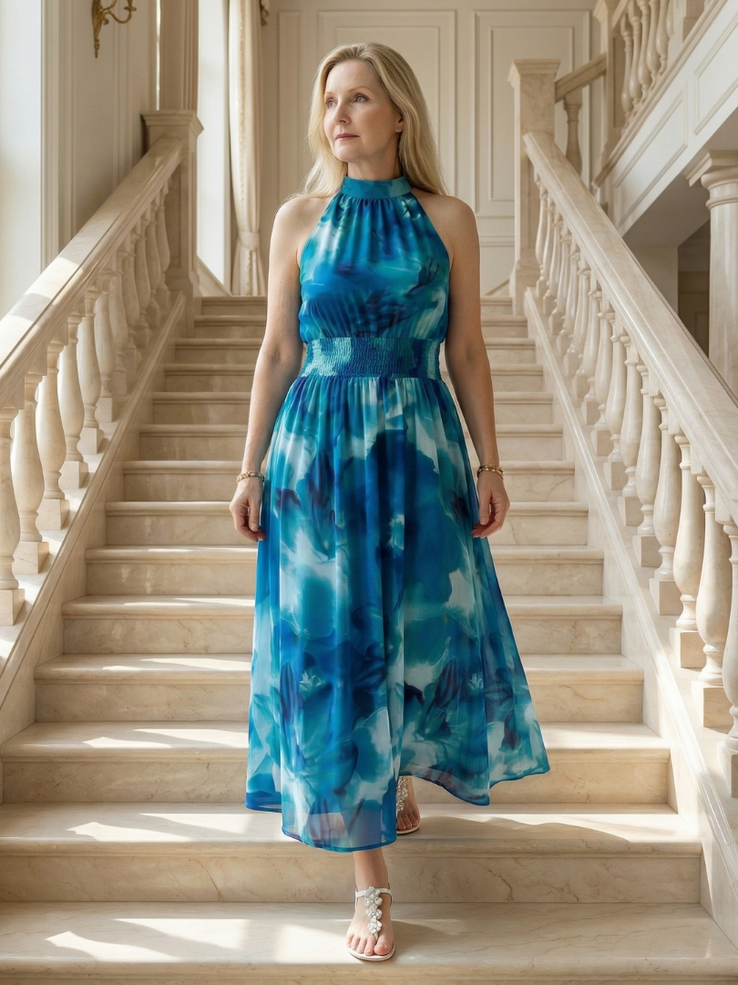Sylin | Robe midi à licou froncé