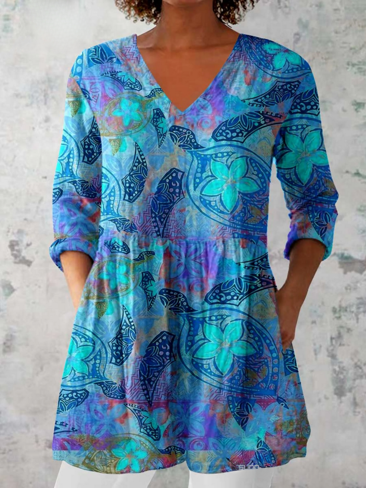 Juliette | Longue blouse avec col en V