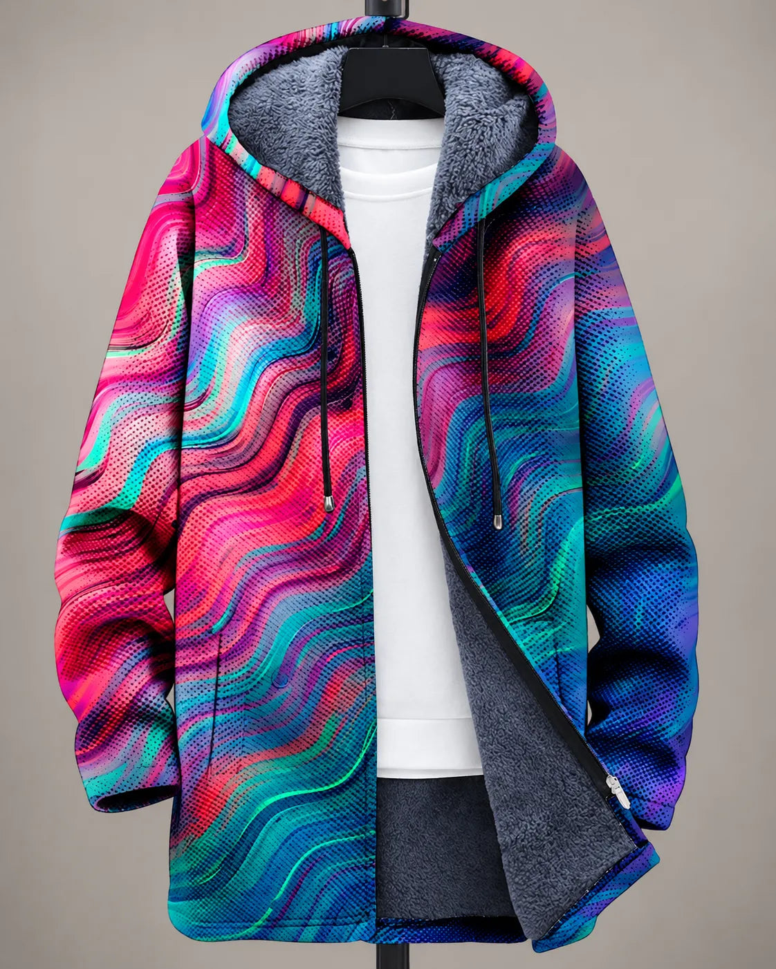 Veste à Capuche Art Moderne Imprimée Céleste