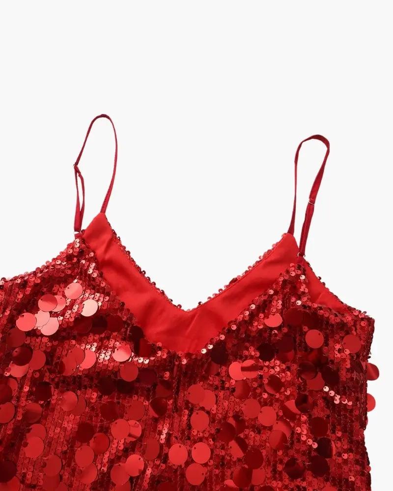 Sequin Party Mini Dress Old Money Women