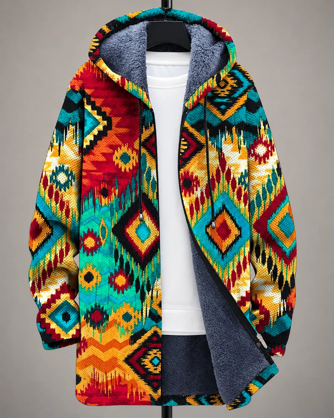 Veste à capuche Paloma en mosaïque colorée