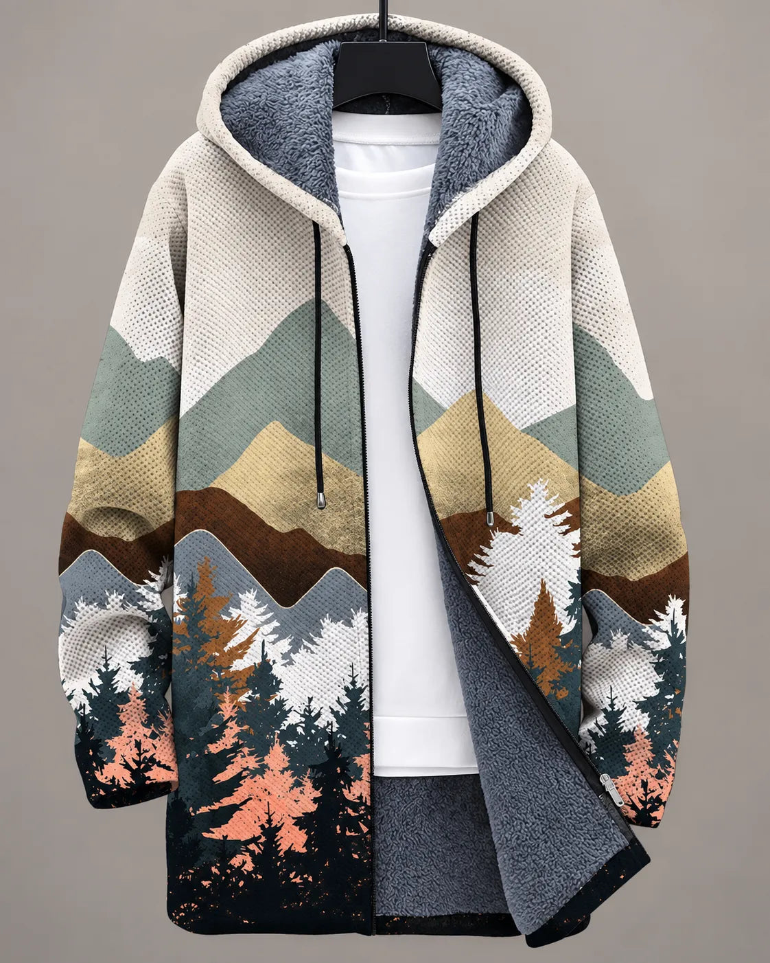 Veste à Capuche Art Moderne Imprimée Céleste