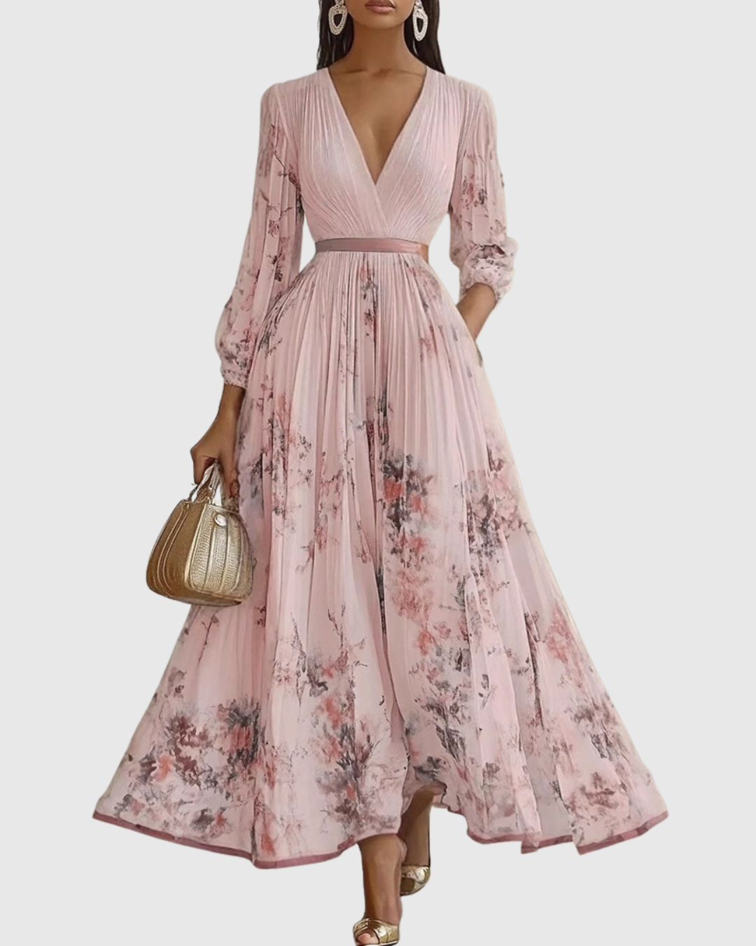 Rowella - Robe longue plissée élégante