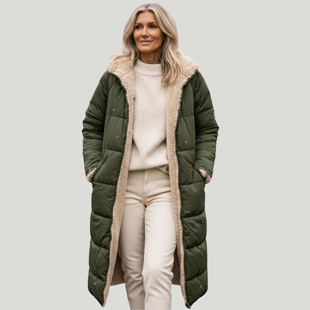 Layla - Élégant Manteau Long Réversible