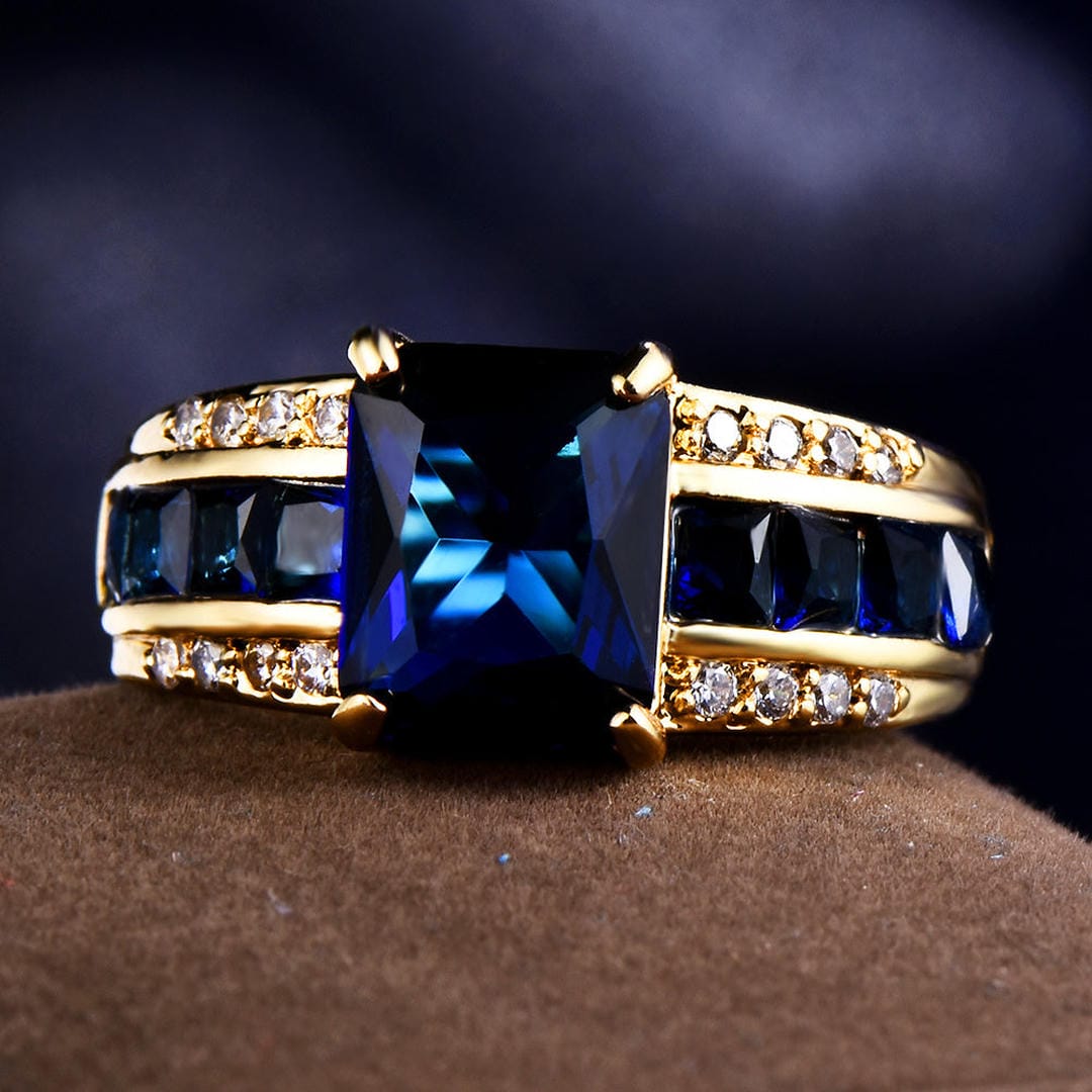 Bague Pétale en Velours Saphir