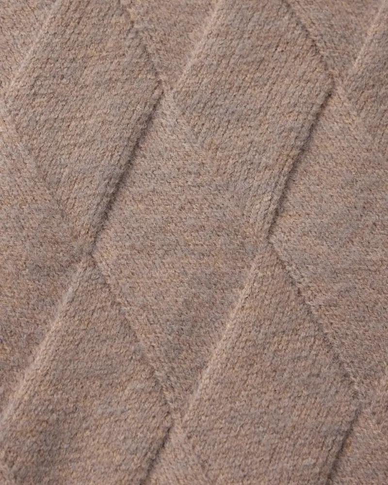 Heritage Diamond Knit Zip Cardigan Old Money