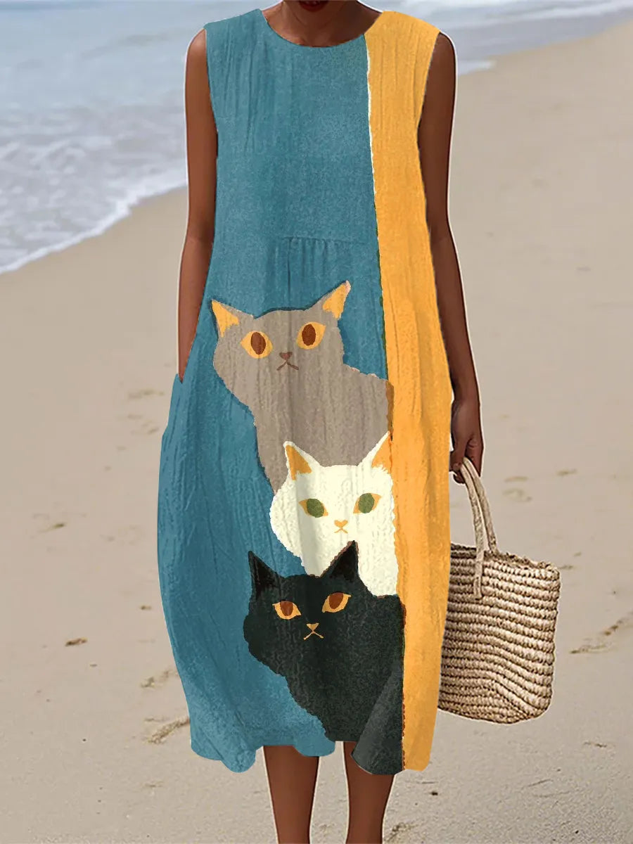 Paisley | Funny Cats Art Print Robe Vintage
