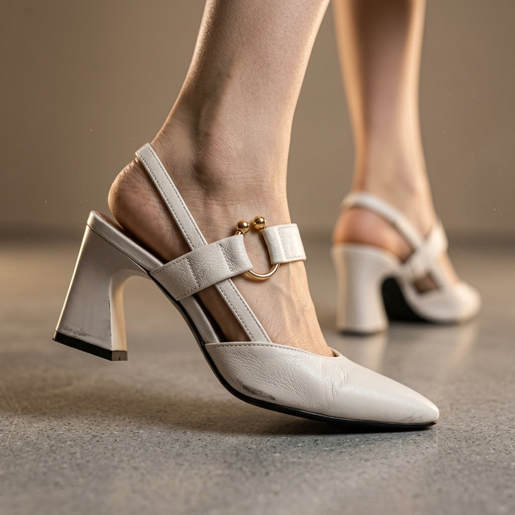 Mules à talons Alana de Danoir Paris, chaussures élégantes en cuir avec talons fins et design tendance.
