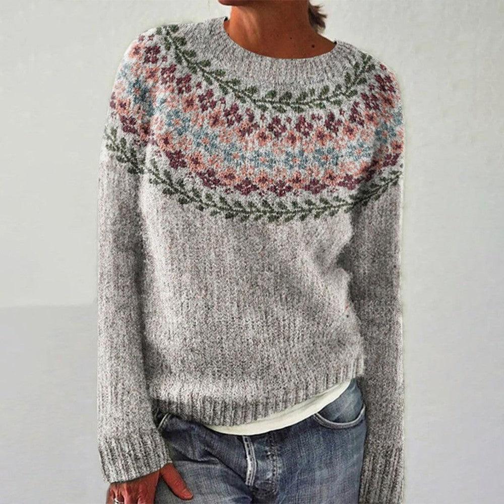 Pull à col rond Bridget de la collection #1752 de Danoir Paris, vue de face, en tissu doux et confortable.