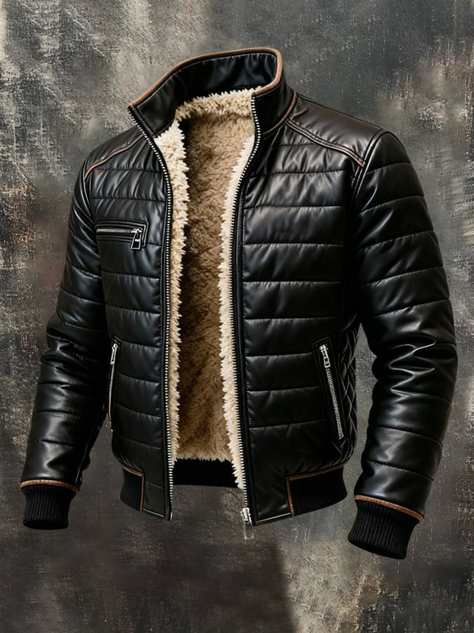DANOIR PARIS™ | VESTE MATELASSÉE NOIRE À DOUBLURE SHERPA