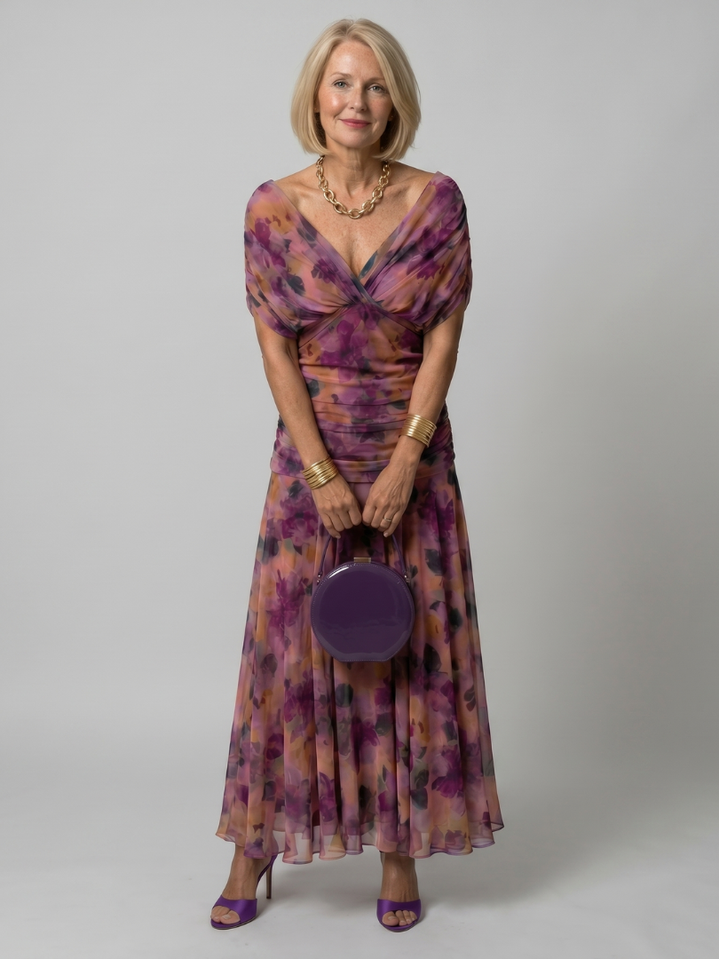 Calen | Robe longue midi épaules dénudées