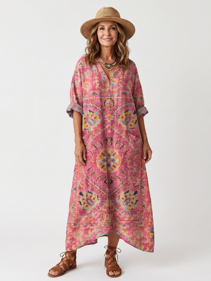Tilda | Robe Midi Décontractée à Motif Abstrait