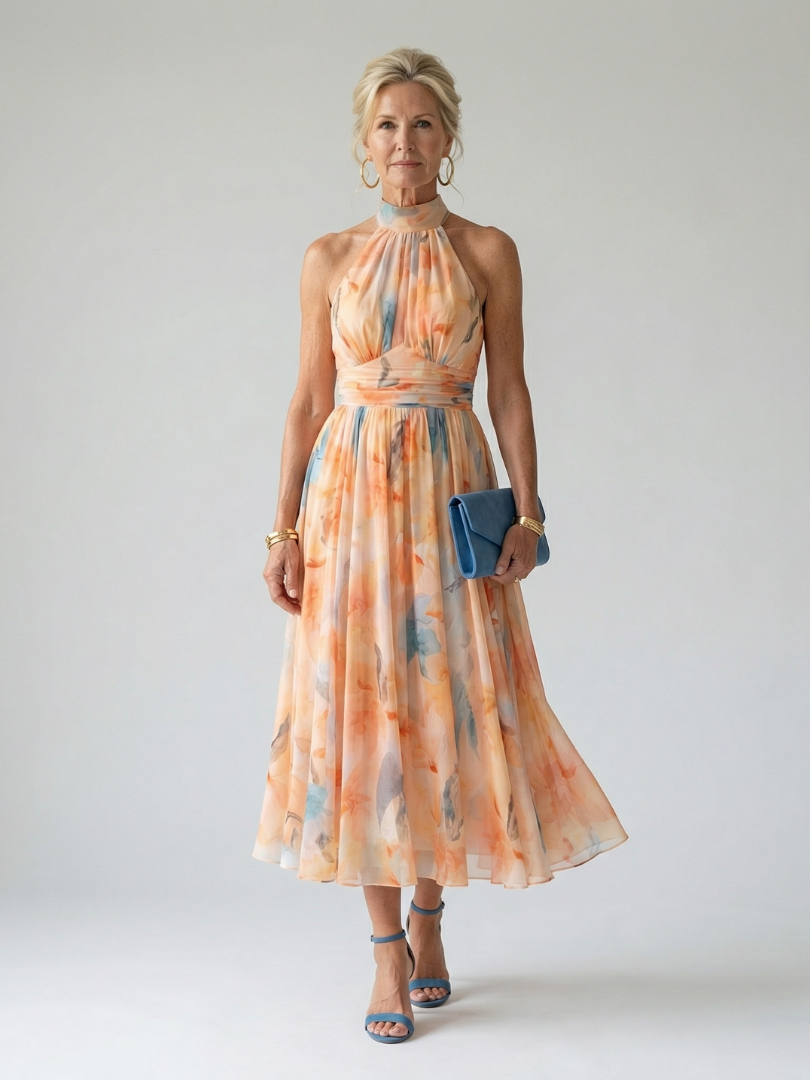 Elin | Robe midi à licou douce