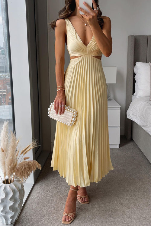 Rhiannon - Robe longue maxi taille haute col en V