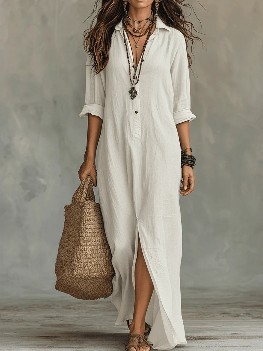 Soline | Robe longue boutonnée