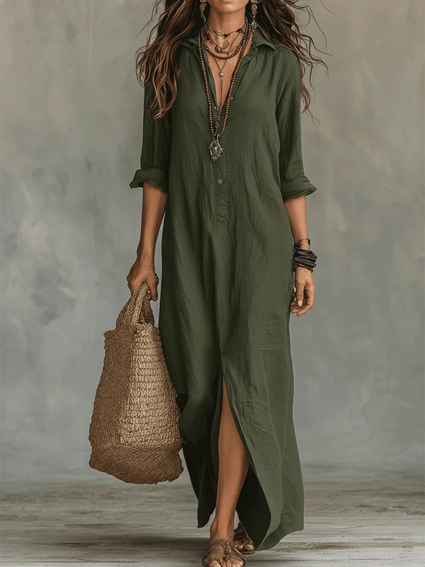 Soline | Robe longue boutonnée