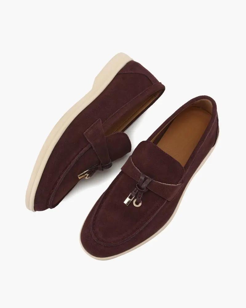 Old Money Suede Lady Loafers Old Money Women