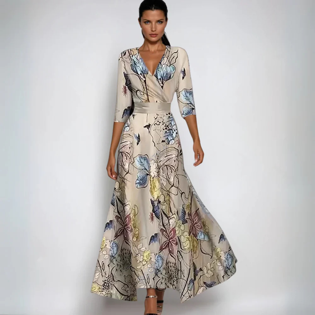 Valeria - Élégante Robe Longue Fleurie