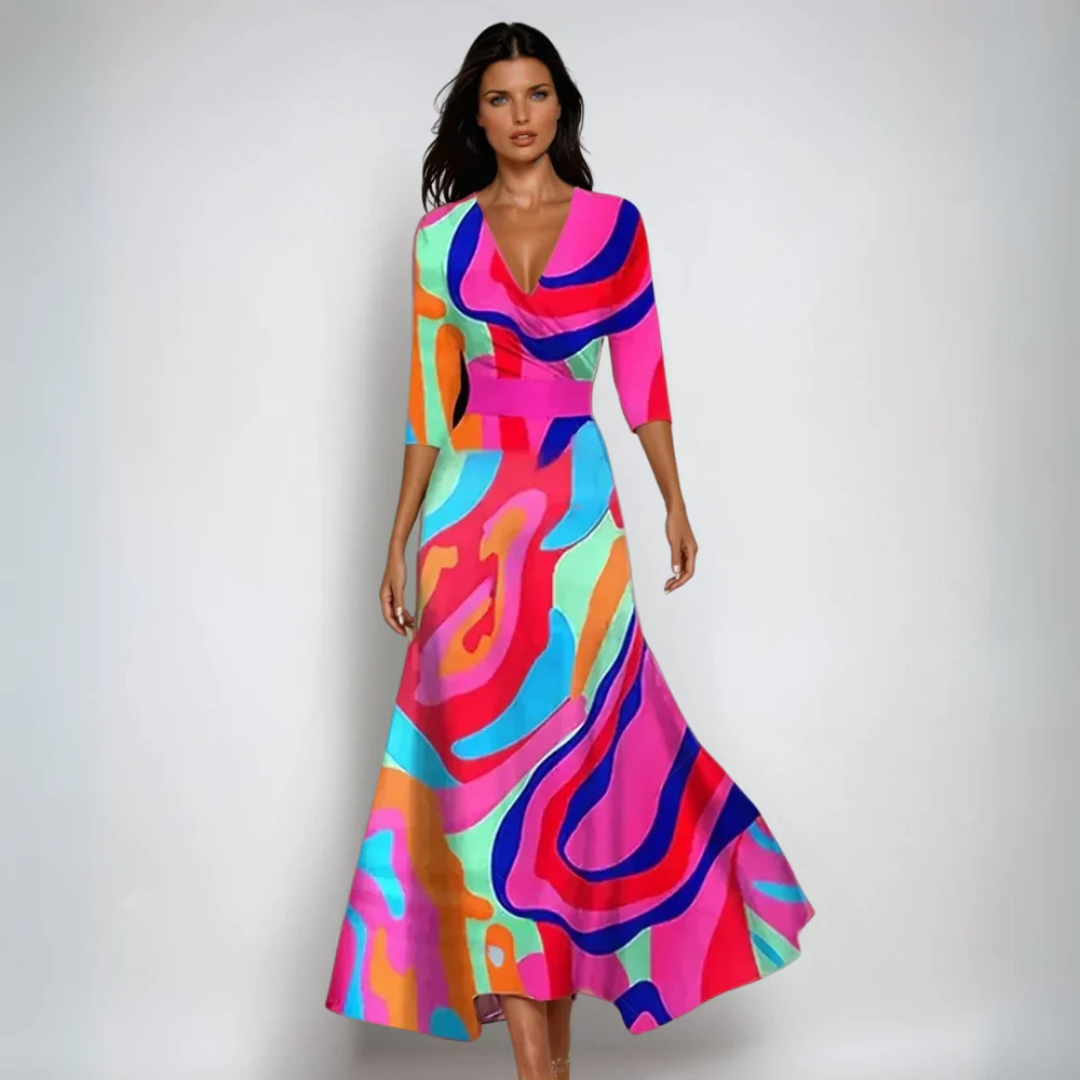 Valeria - Élégante Robe Longue Fleurie