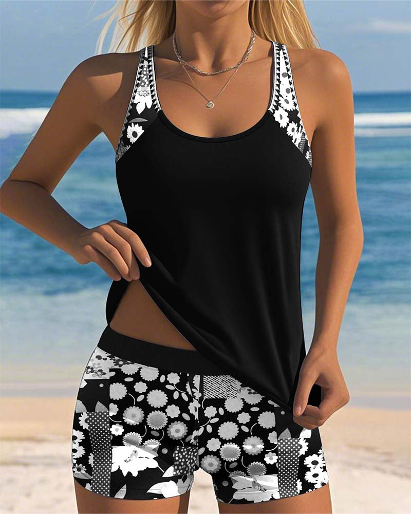 Nanet - Ensemble Tankini Short Imprimé