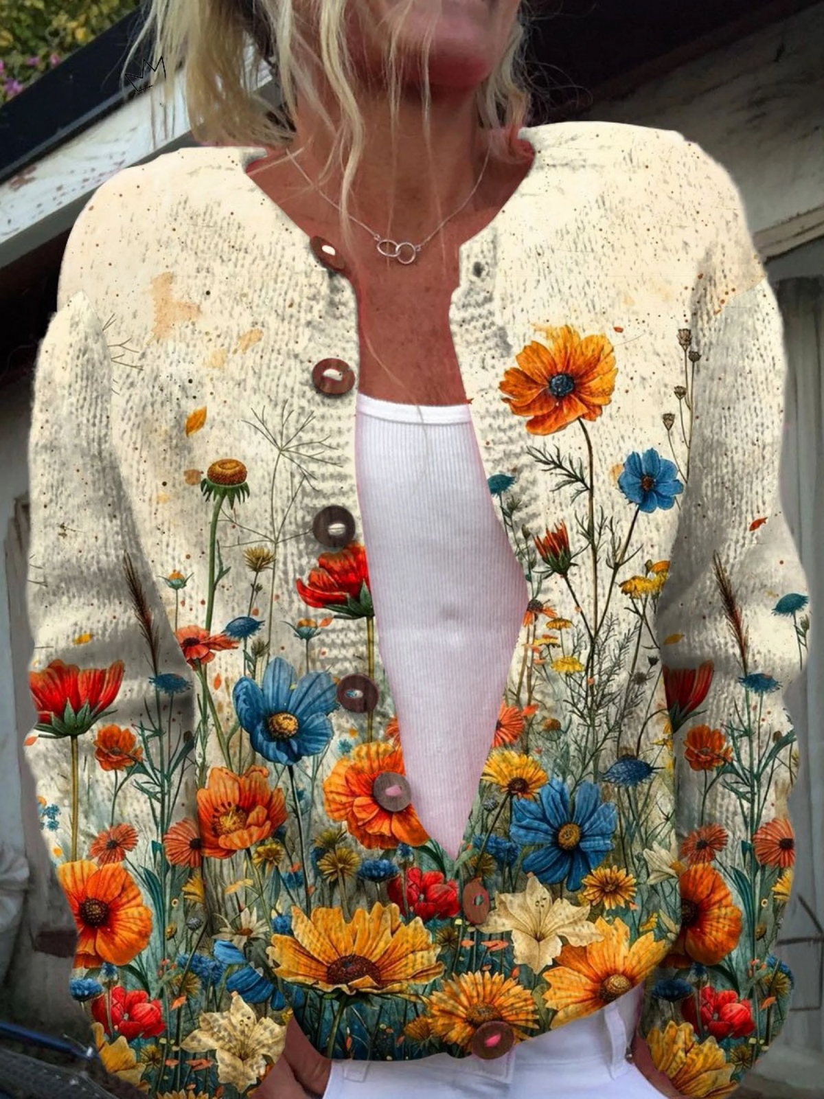 Tansy™ | Gilet pull à imprimé floral vintage