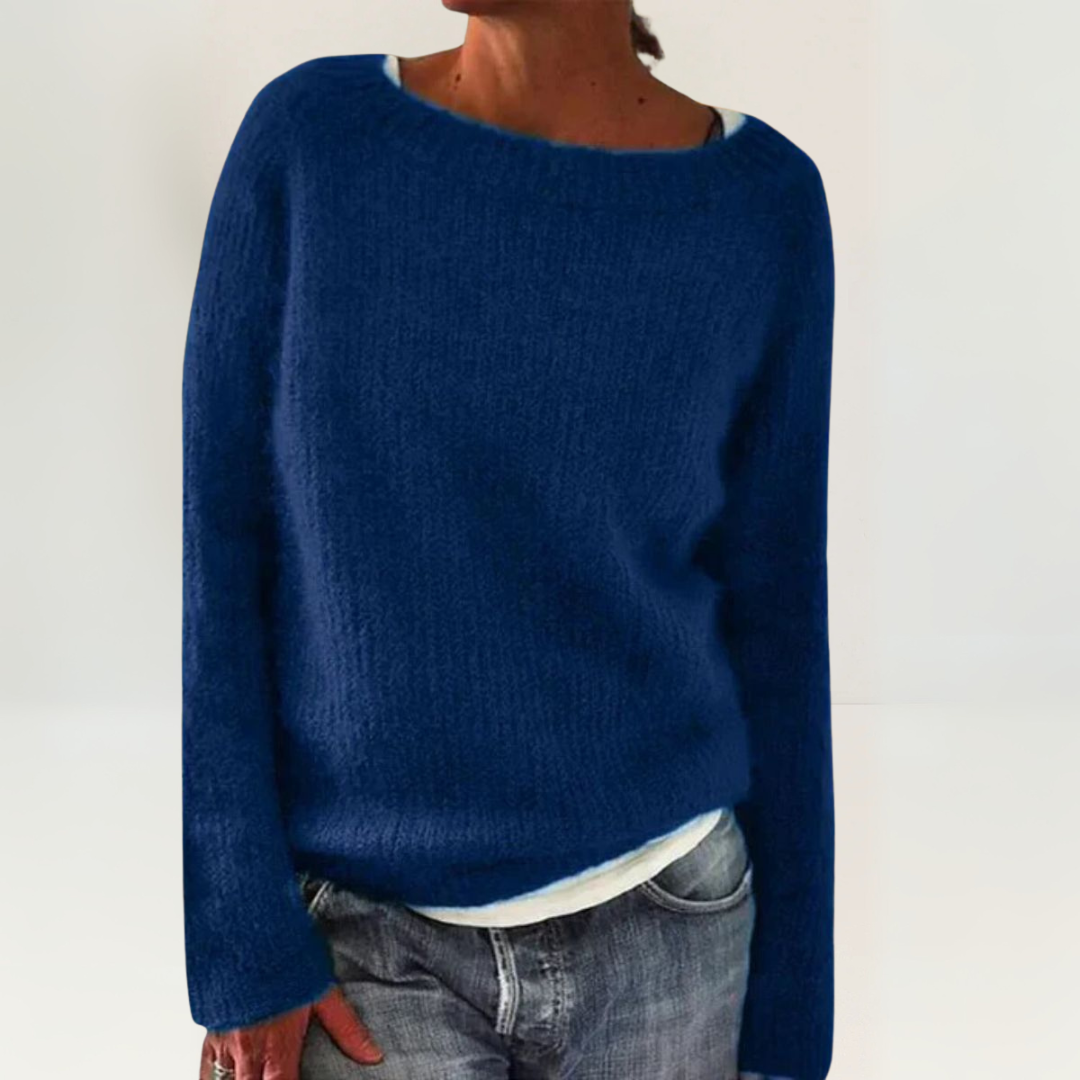 Pull confortable Danoir Paris Suzy en maille douce, détail de la texture et coupe décontractée visible sur l’image.