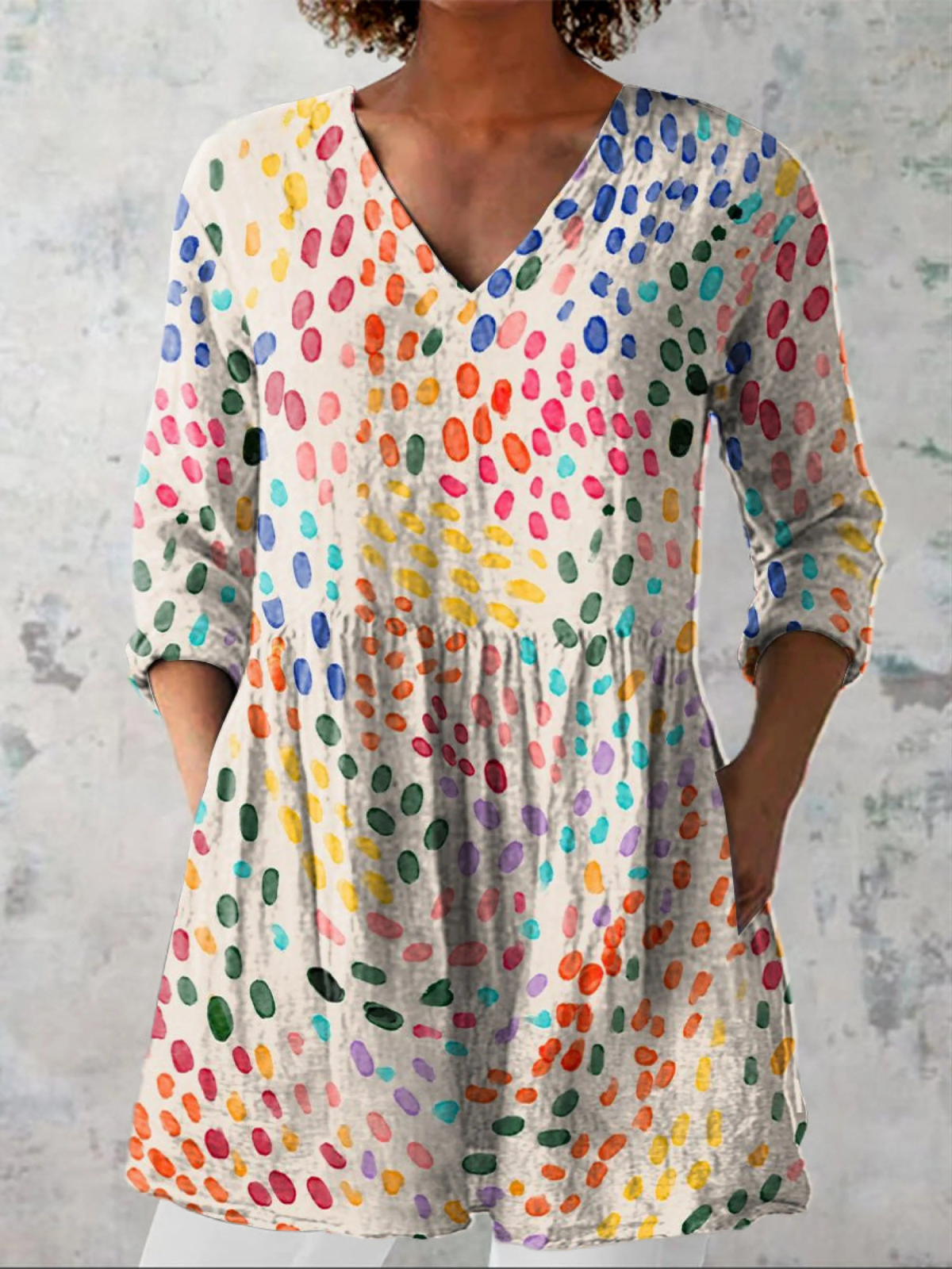 Pauline | Blouse longue avec décolleté en V