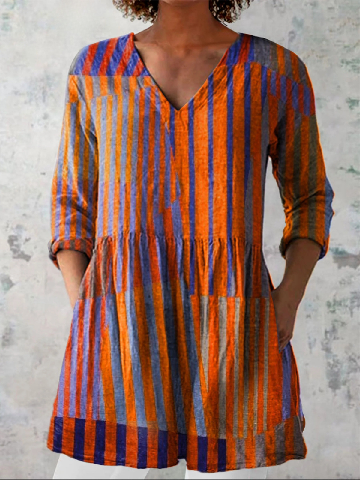 Nadia | Blouse longue avec col en V