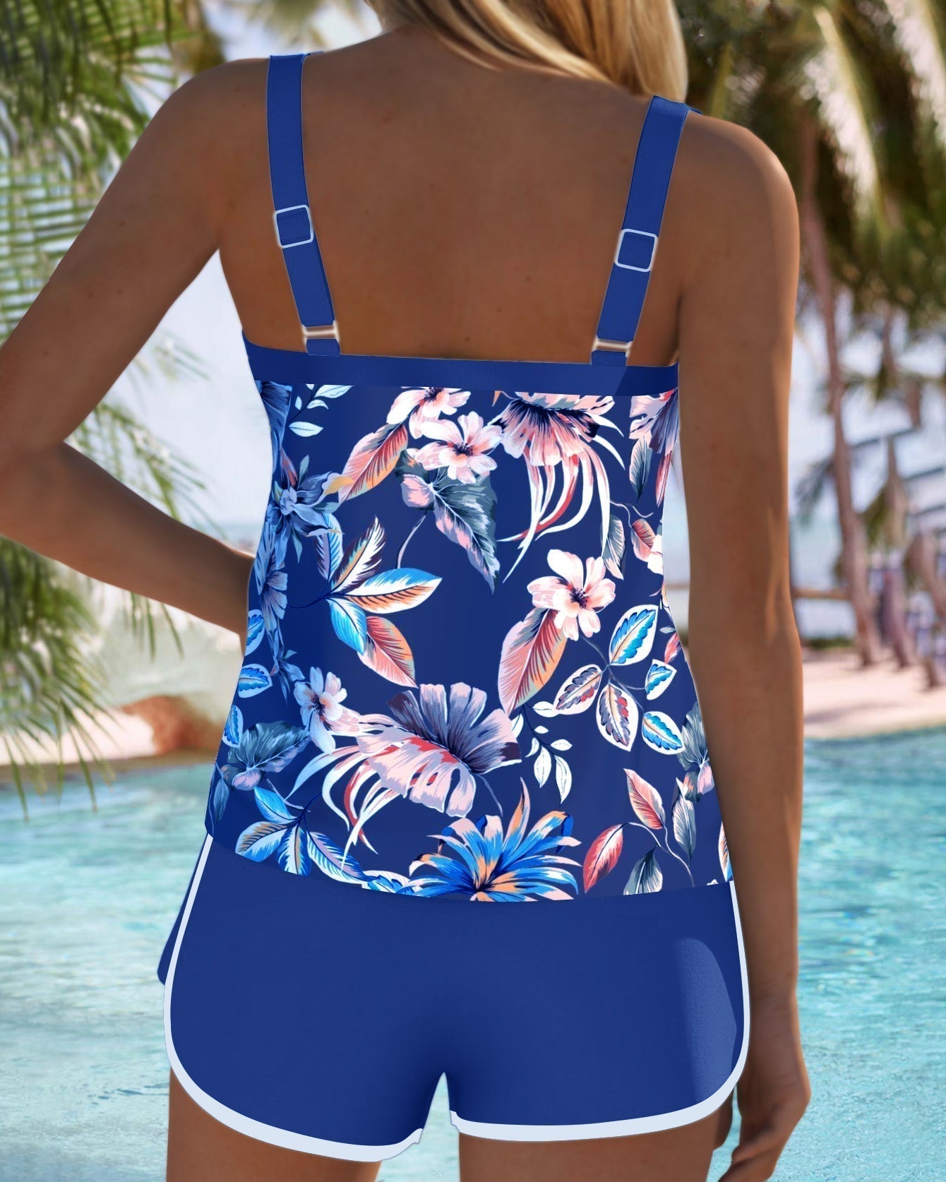 Imke | Tankini imprimé sans manches à col en U