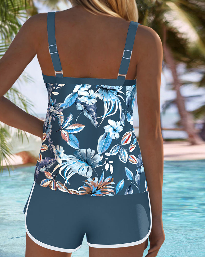 Imke | Tankini imprimé sans manches à col en U