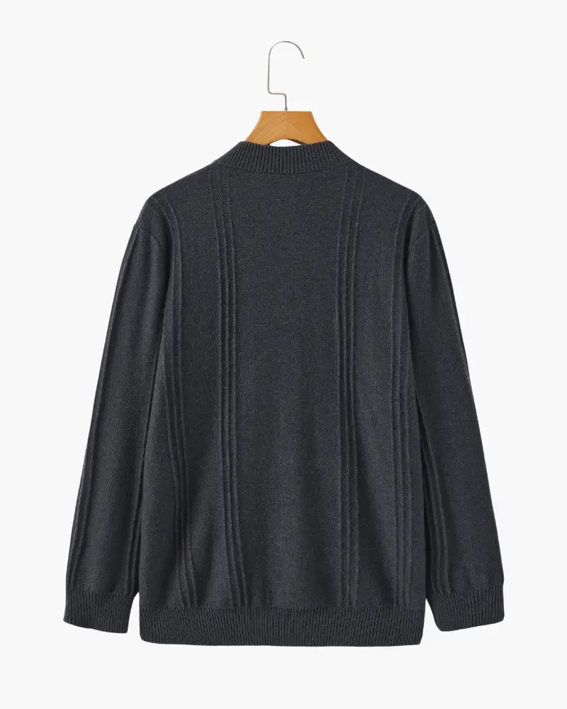 100% Cashmere Ribbed Half Zip Old Money
