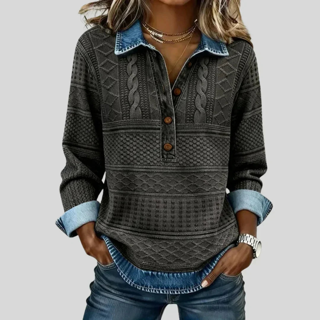 Azalée - Pull Vintage à Col Roulé en Tricot