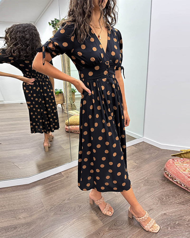 Miley - Robe à Pois Col en V