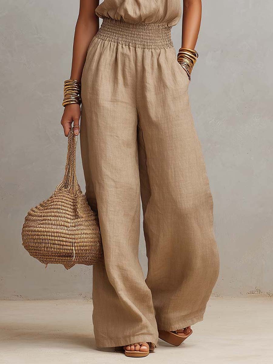 VALERIA | Combinaison Pantalon Large Col Halter