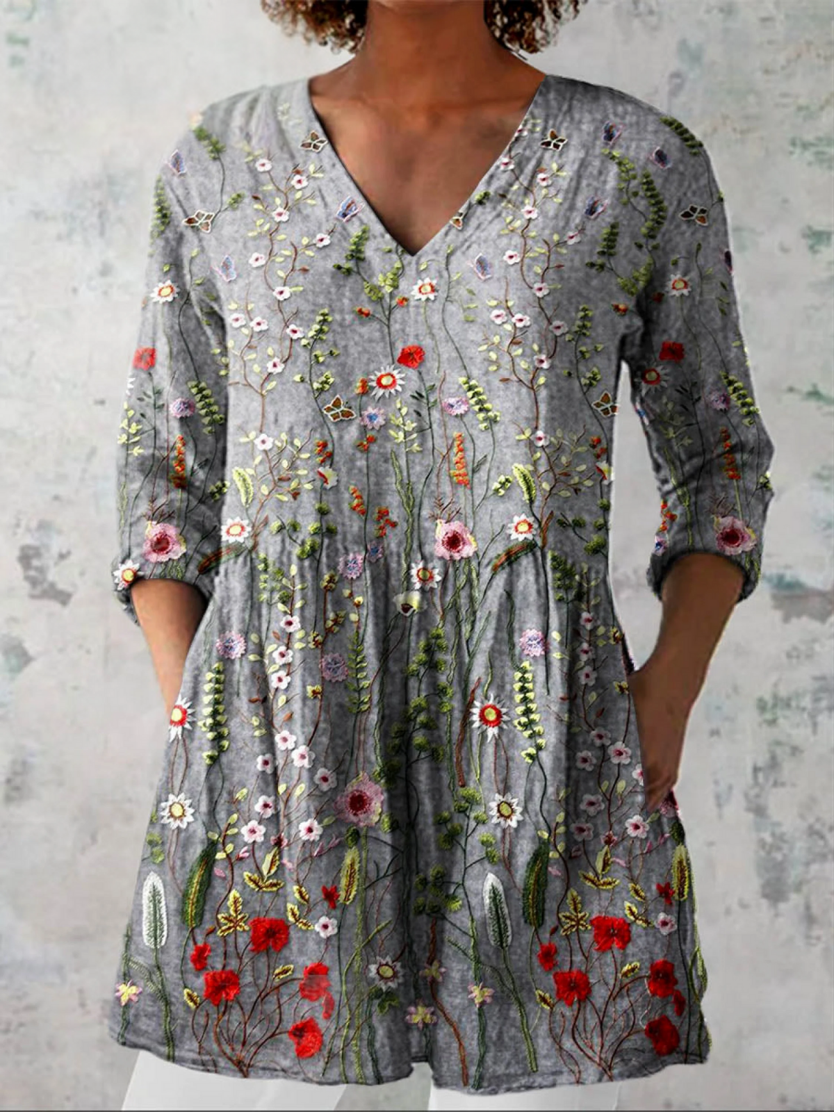 Amelie | Longue Blouse Col V