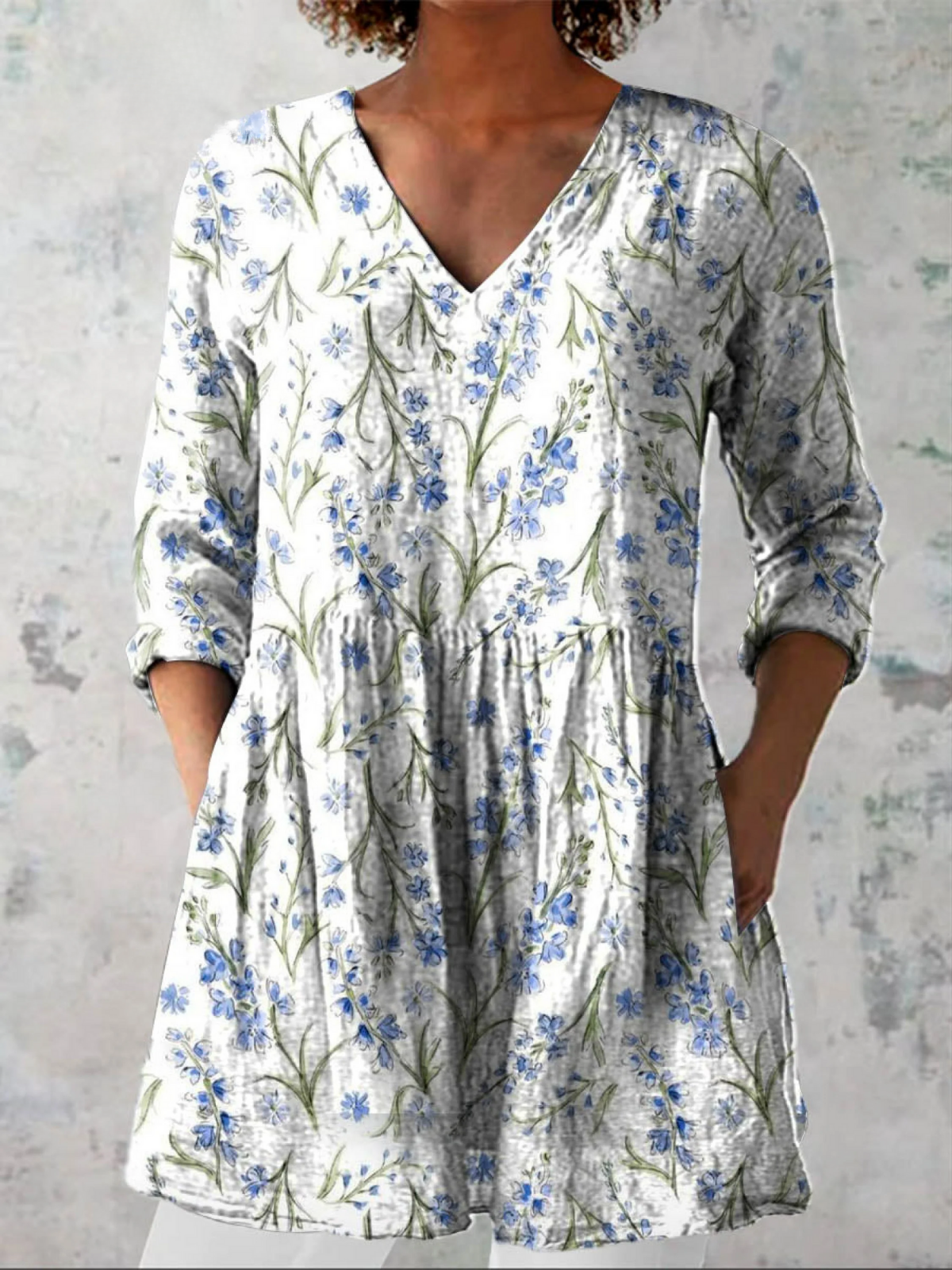 Jeanne | Blouse longue avec décolleté en V