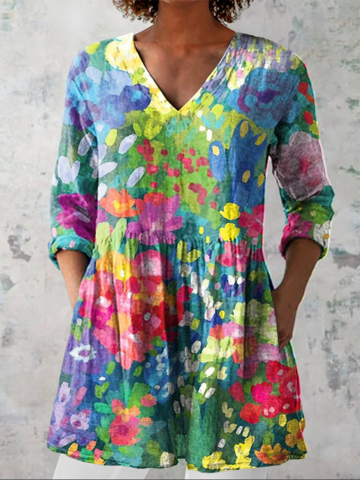 Maelle | Blouse longue avec col en V