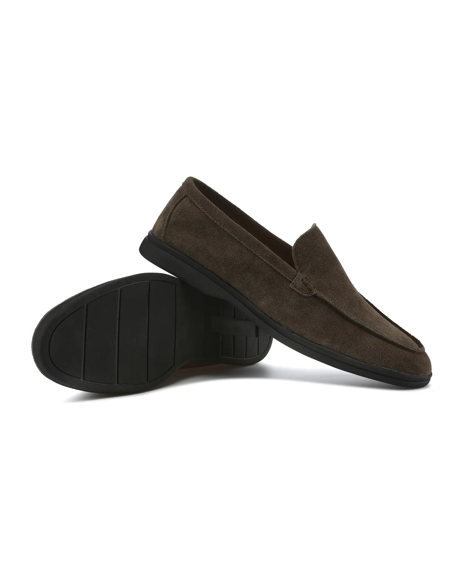 Premium Suede Loafers - Black Soles Old Money