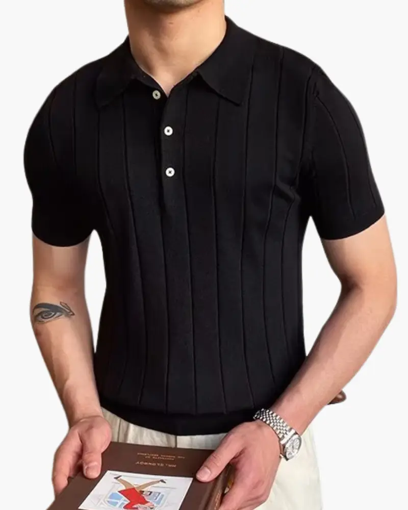 Cannes Ribbed Cotton Polo Old Money