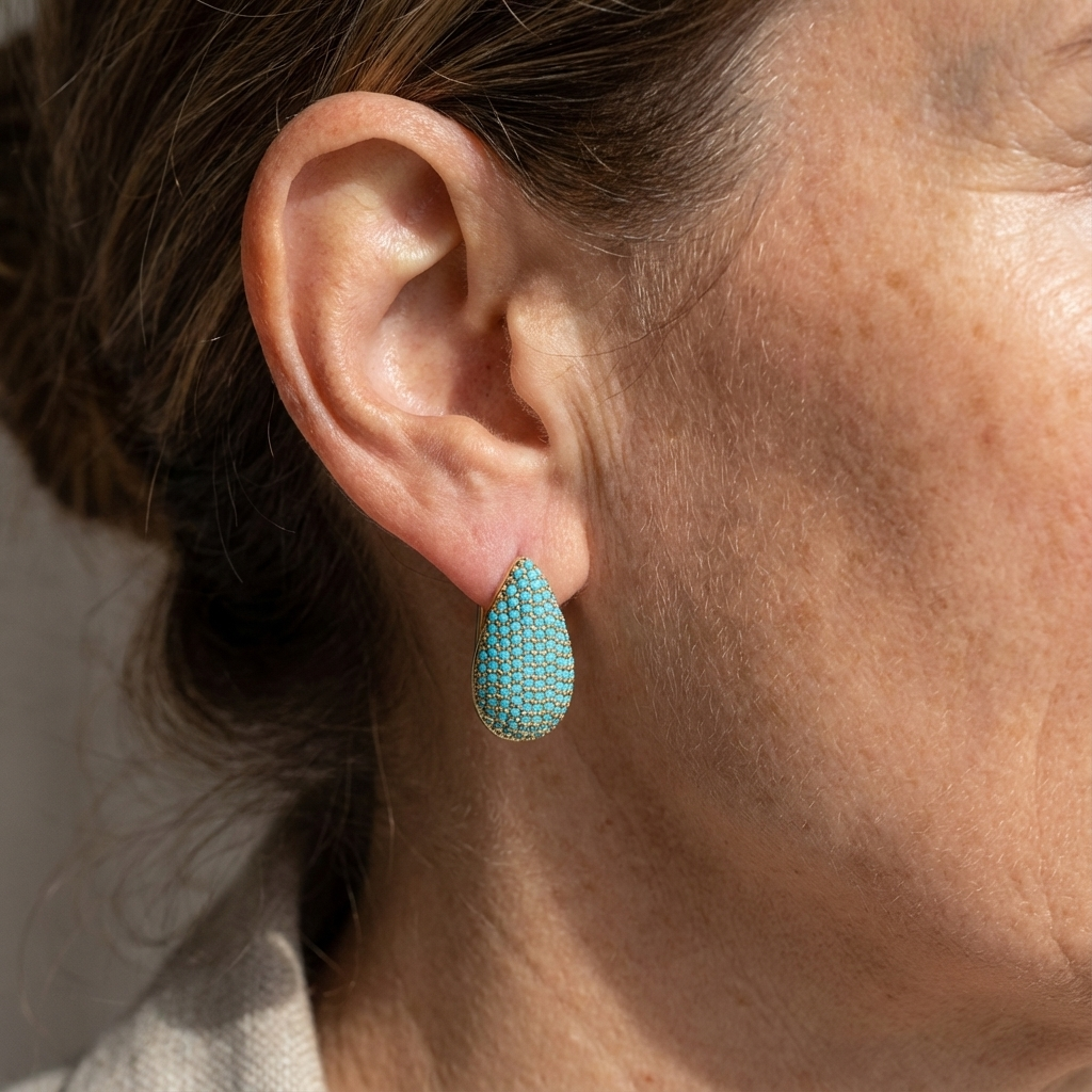 Boucles d'oreilles larmes turquoise