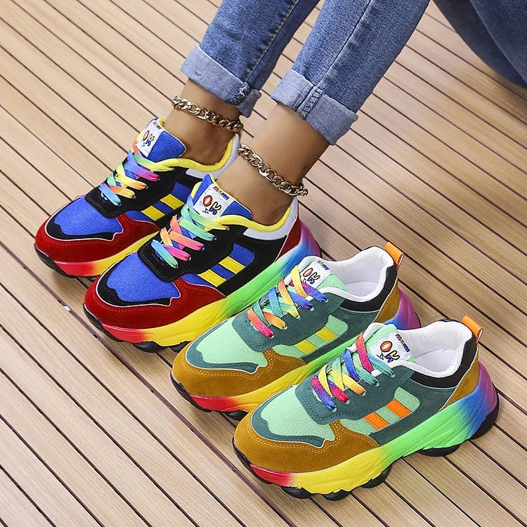 Baskets colorées Isolina confort Danoir Paris, chaussures basses aux détails multicolores
