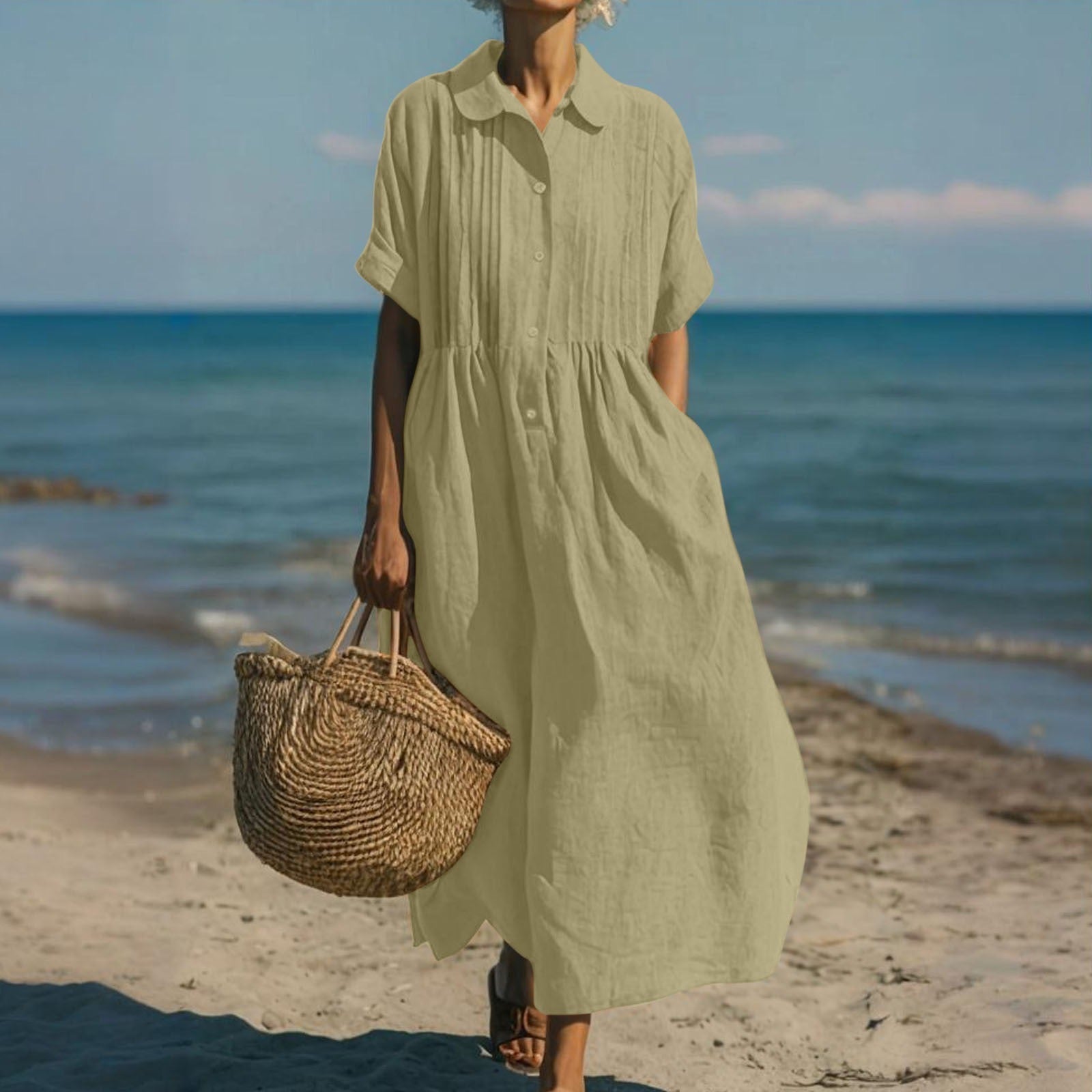 ROBE ÉLÉGANTE EN LIN POUR FEMMES