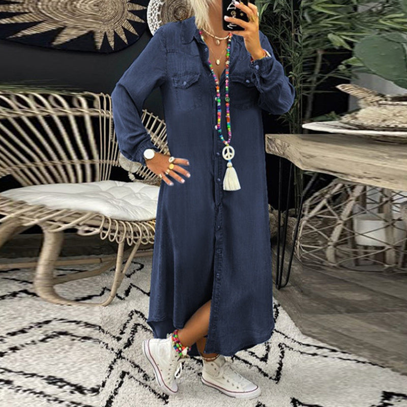 Yara - Élégante Robe Longue en Jean