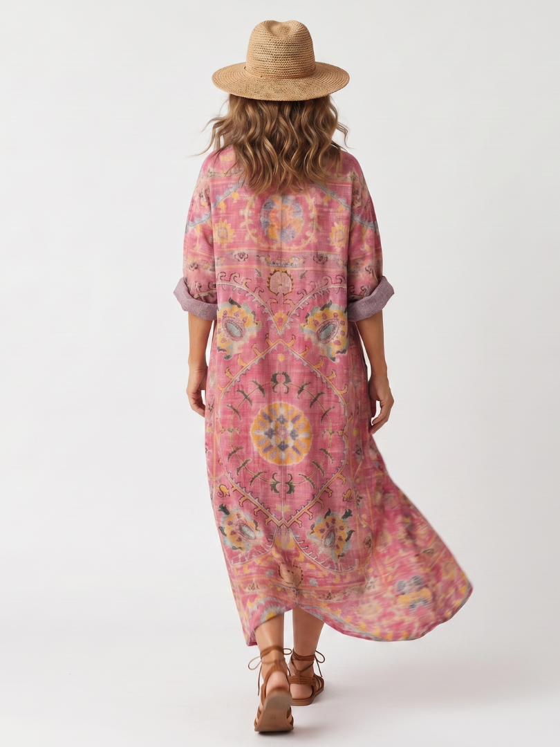 Tilda | Robe Midi Décontractée à Motif Abstrait