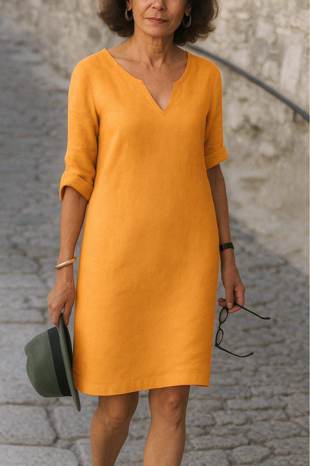 Lisette - Élégante Robe à Col en V
