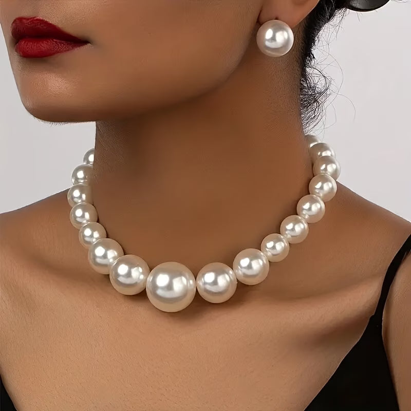 Parure de bijoux vintage classique avec perles