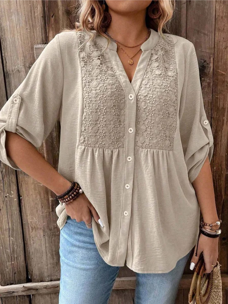 Noor | Blouse à col en V et boutons