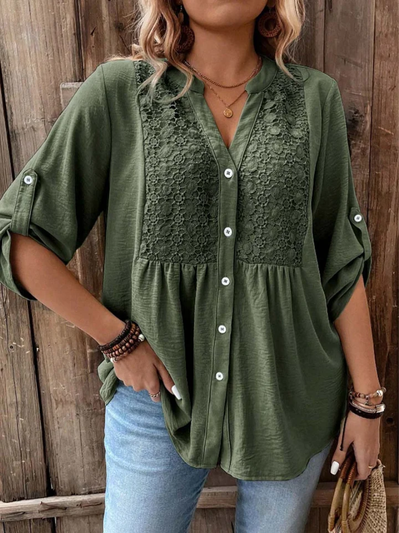 Noor | Blouse à col en V et boutons