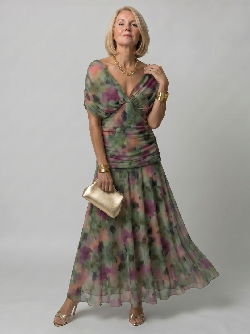 Calen | Robe longue midi épaules dénudées